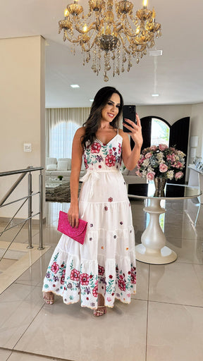 Vestido Flora – Romântico e Encantador em Algodão Premium